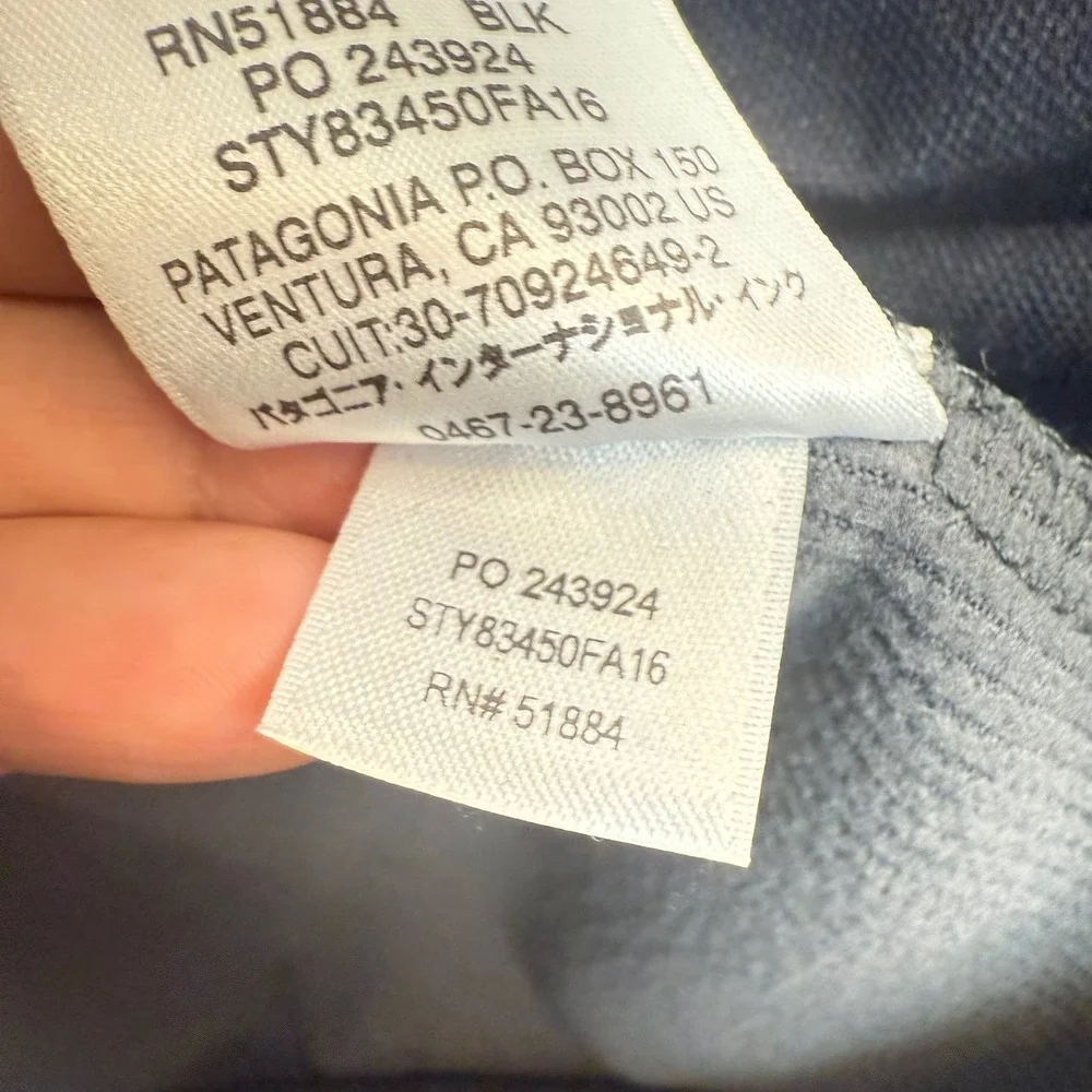 Patagonia Adze Wind Shield Jacket Men's M Full Zip Black Embroidered Logo